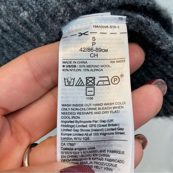 Ladies Banana Republic Grey Wool Blend Turtleneck Sweater Size Small - Picture 8 of 8